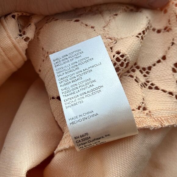 Maeve Crochet Orange-Peach Button Down Shirt XS - Picture 8 of 9